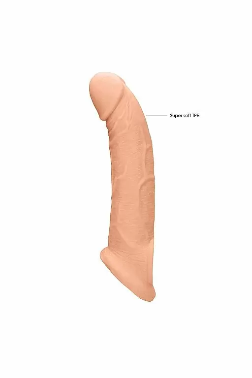 Увеличивающая насадка закрытого типа с кольцом для фиксации на мошонке Penis Extender with Rings - 22 cm