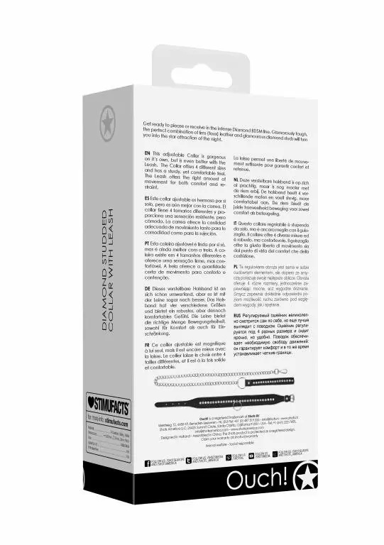 Ошейник Diamond Studded Collar With Leash