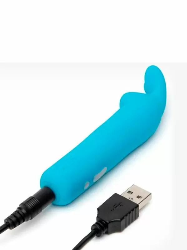 Яркая вибропуля Happy Rabbit, 11,3 см, силикон, синяя