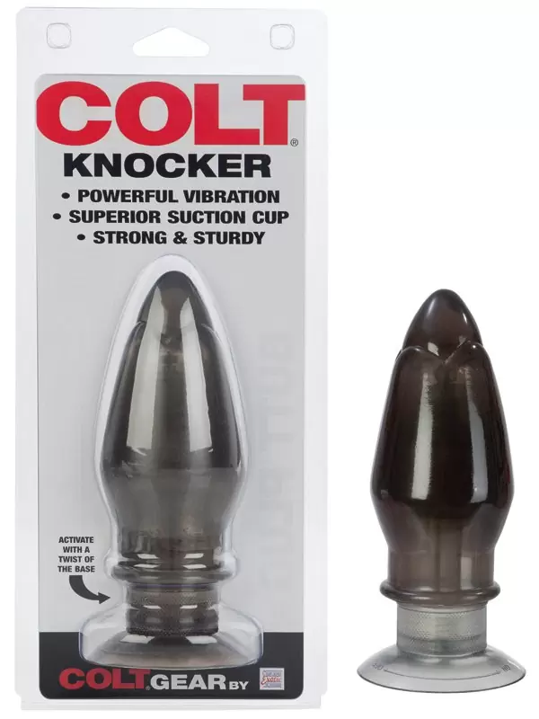 Большая мощная анальная пробка с вибрацией Colt Knocker