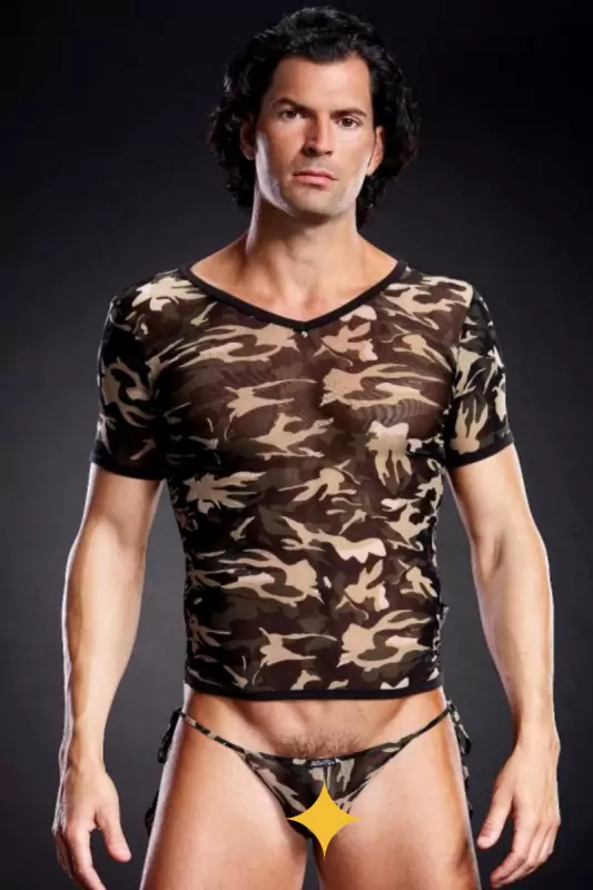 Камуфляжная футболка BlueLine из сетки – L/XL