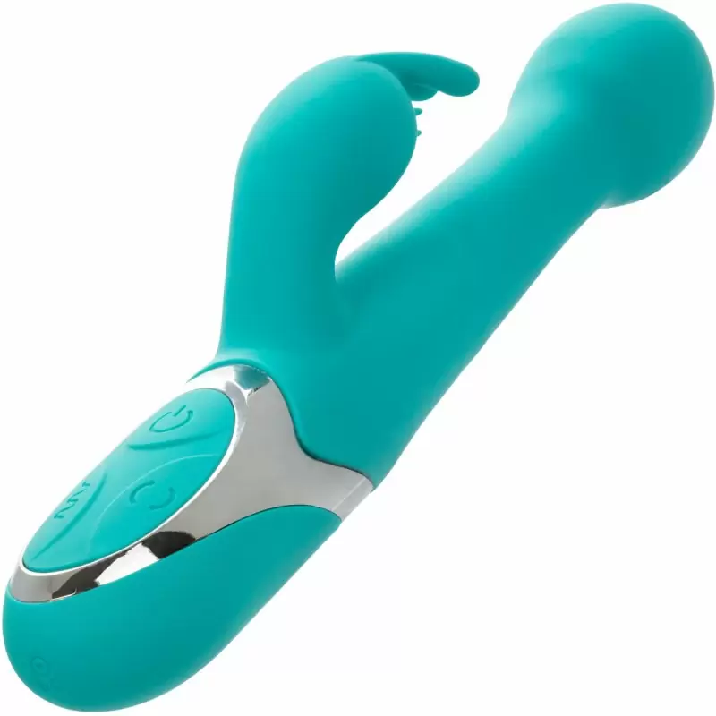 Элегантный вибратор-кролик Enchanted Oscillate с функцией пенетрации и ротацией, 14,5 см, 16 режимов, голубой
