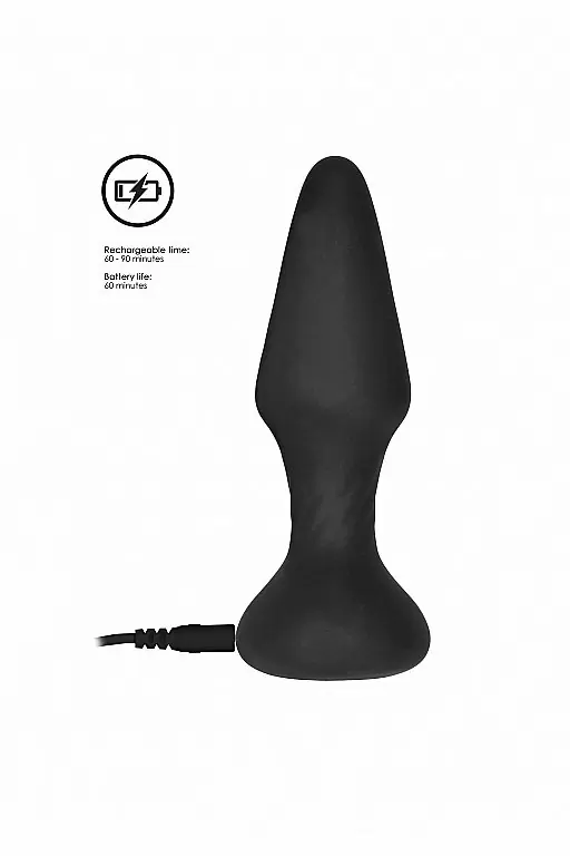 Анальный вибратор No. 81 - Rechargeable Remote Controlled Butt Plug - Black