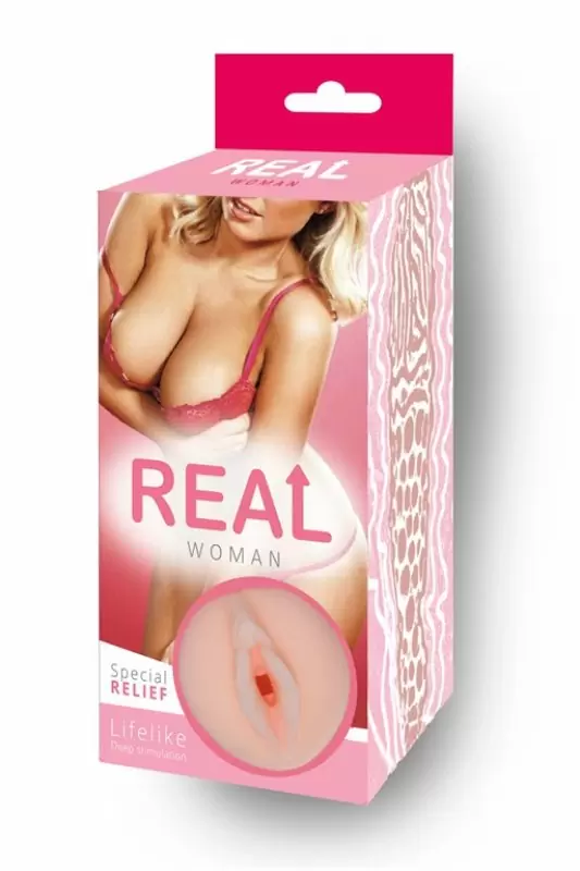Реалистичный мастурбатор вагина Real Woman Блондинка – телесный 14,5 см. и Лубрикант на водной основе JO H2O Original – 30 мл