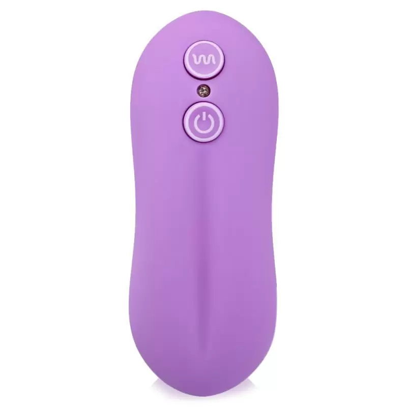 Анальная пробка с вибрацией на проводном пульте управления Tower – фиолетовый