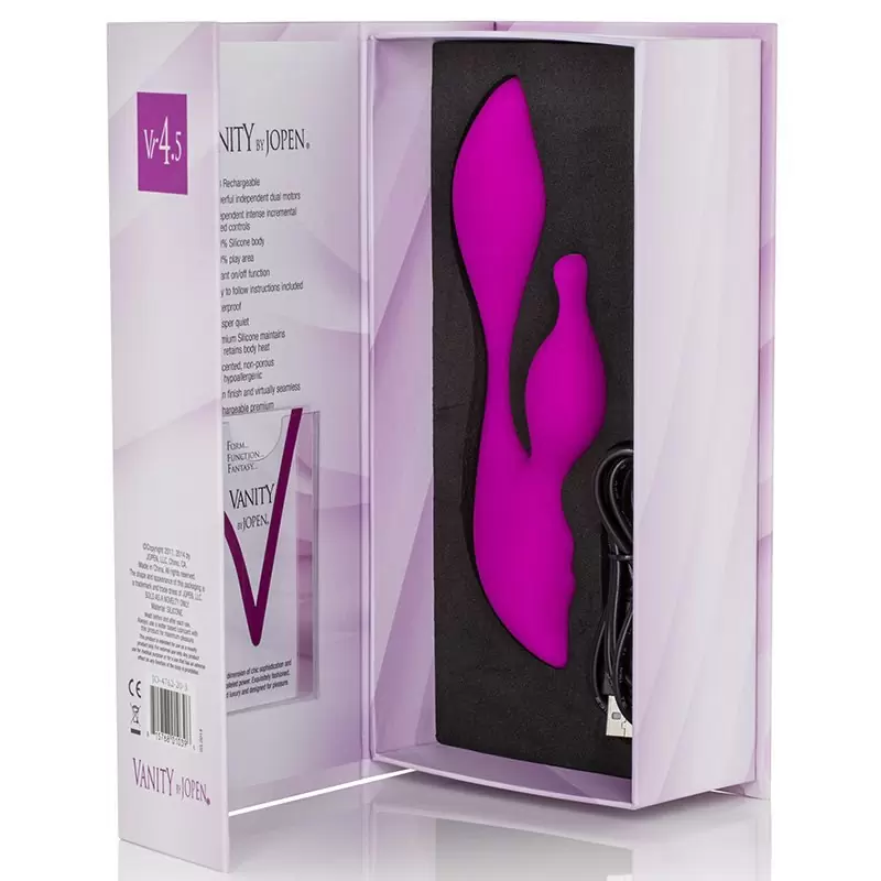 Вибромассажер со стимулятором клитора Vanity Vr4.5 перезаряжаемый – фиолетовый