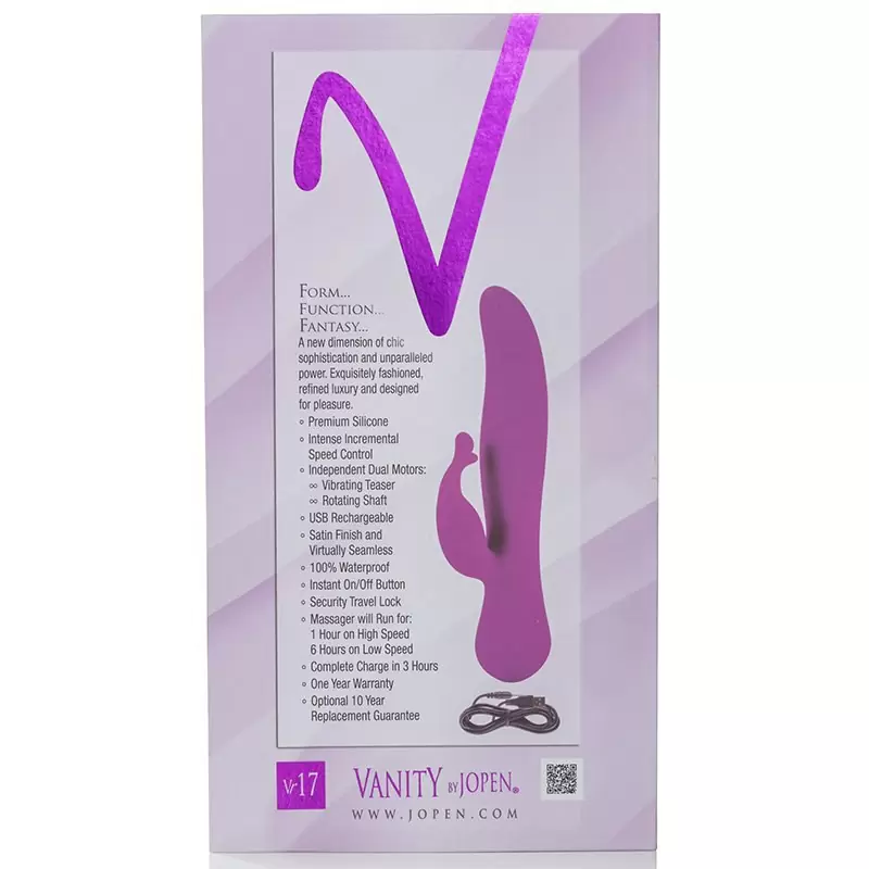Вибромассажер Vanity Vr17 со стимулятором клитора в форме губок – фиолетовый