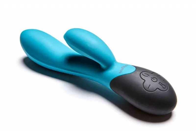 Нагреваемый вибратор с клиторальным отростком Perseus, цвет морская волна