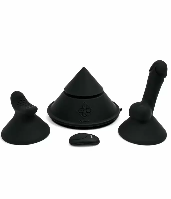 Портативная секс-машина THE COWGIRL CONE, 2 насадки, с пультом Д/У, силикон
