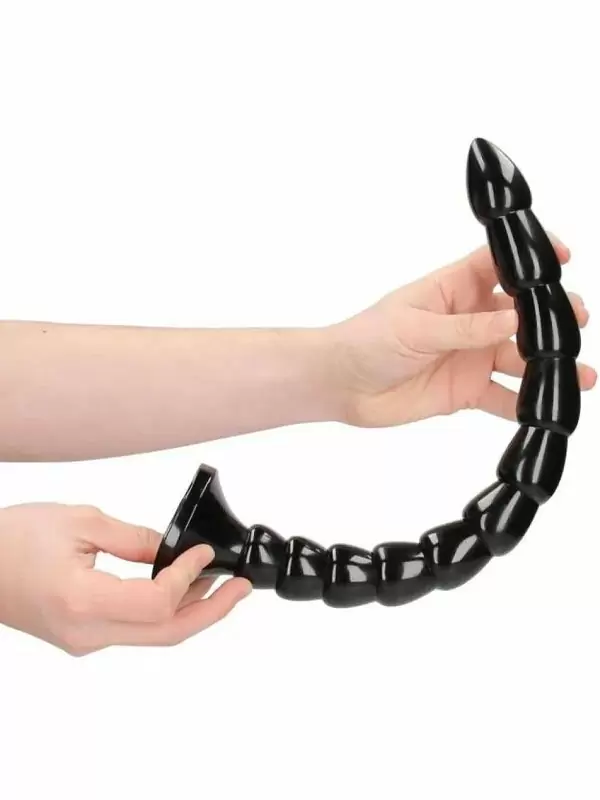 Анальная змея Stacked Anal Snake, на присоске, 40 см, ПВХ, черная