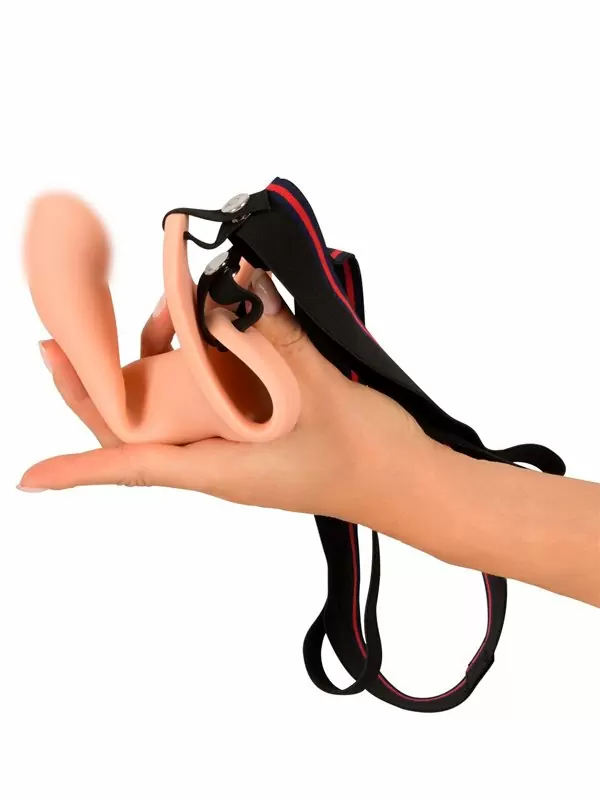 Реалистичный полый страпон Orion Silicone Strap-on by You2Toys, на ремнях, 16 см, силикон