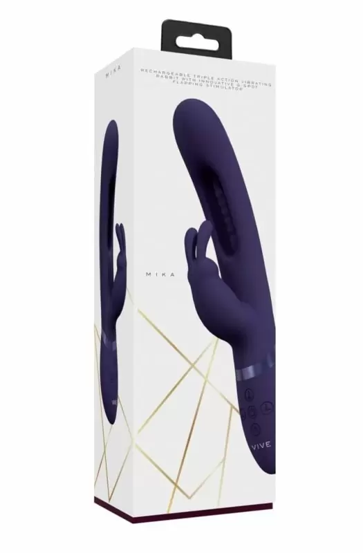 Вибратор-кролик Shots Toys Mika с язычком для стимуляции точки G, с тремя моторами, 30 режимов, с функцией мгновенного оргазма, перезаряжаемый, фиолетовый