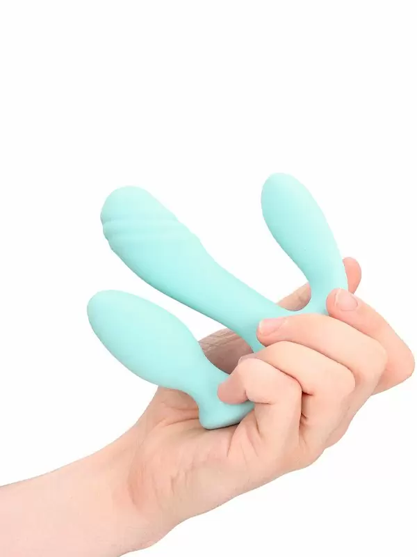 Тройной вибратор Breezy Blue, с пультом Д/У, 11,4 см, 10 скоростей, голубой