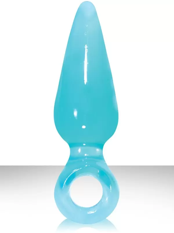 Анальная пробка средняя с кольцом Jolie Pleasures - Aqua