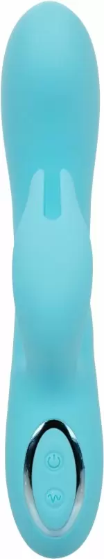Изогнутый вибратор-кролик AZURE COLLECTION - BUNNY G, 22,8 см, силикон, голубой