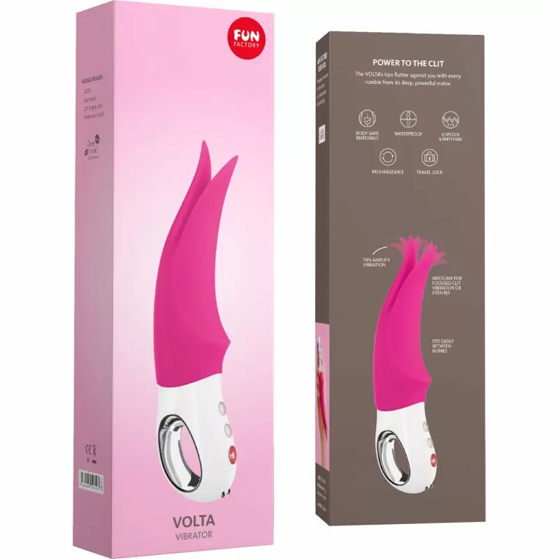 Универсальный вибратор Fun Factory Volta со стимулирующими лепестками, 12 режимов, с функцией блокировки, фуксия