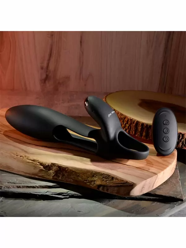 Двойная вибронасадка на пенис Evolved Nautilus, 15,2 см, 7 режимов, с пультом Д/У, силикон, черный