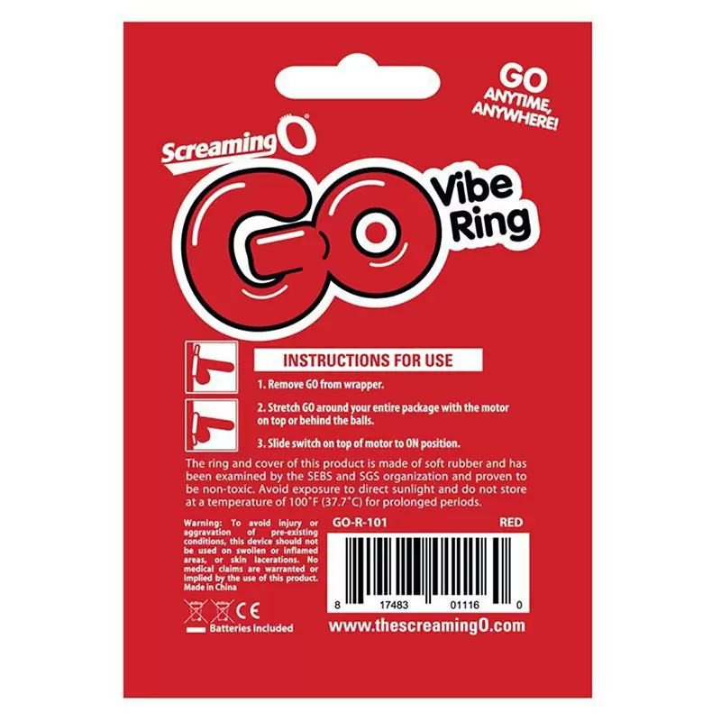 Упругое виброкольцо на пенис Screaming O - Go Vibe Ring одноразовое – прозрачный