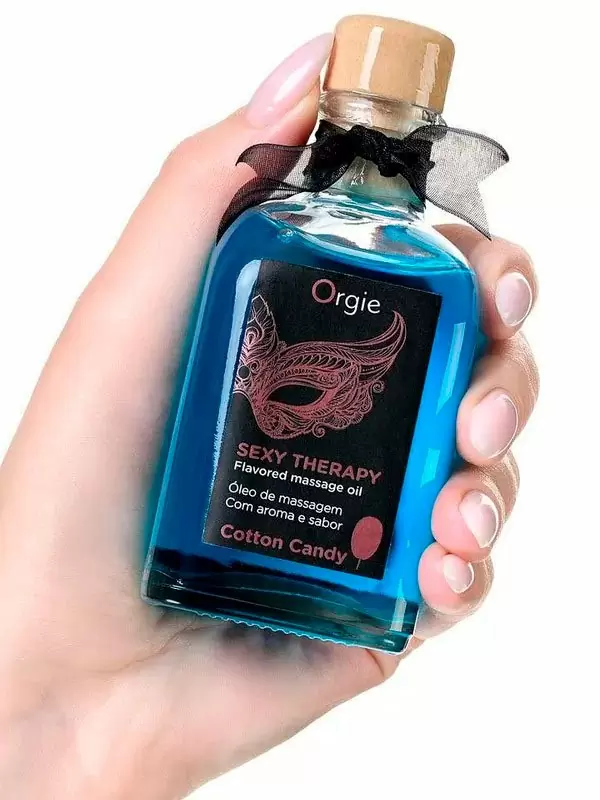 Комплект для сладких игр Orgie Lips массажное масло для поцелуев, перо, сахарная вата, 100 мл