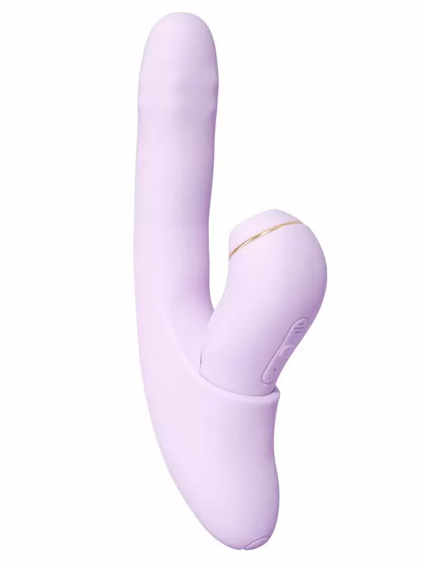 Модульный вибратор-кролик Svakom DuoGlow, 19,6 см, со съёмным клиторальным пульсатором, с функцией нагрева, лиловый