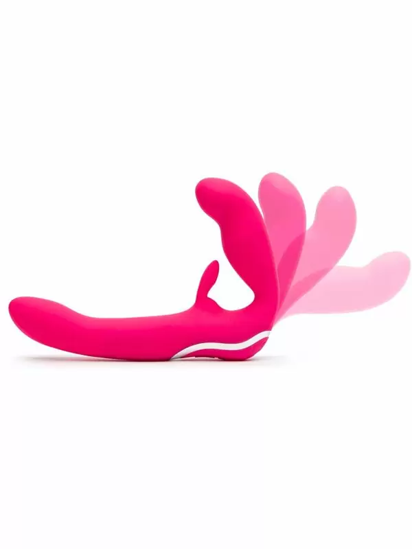 Безремневой страпон Happy Rabbit Strap-on, 14 см, силикон, розовый