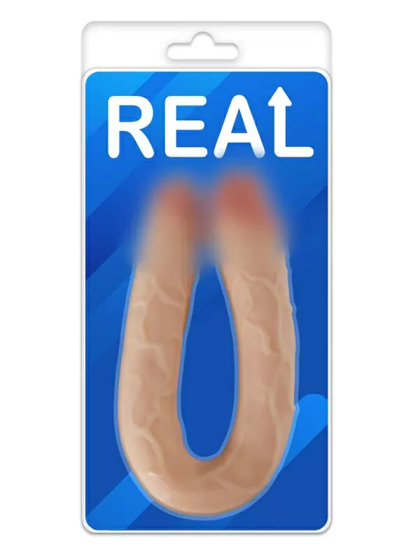 Реалистичный двусторонний фаллоимитатор REAL, 46 см, диаметр 4 см, ПВХ, телесный