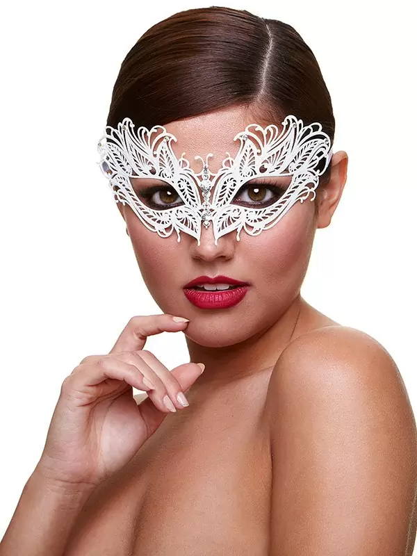 Маска со стразами Masq Snow Queen – белая