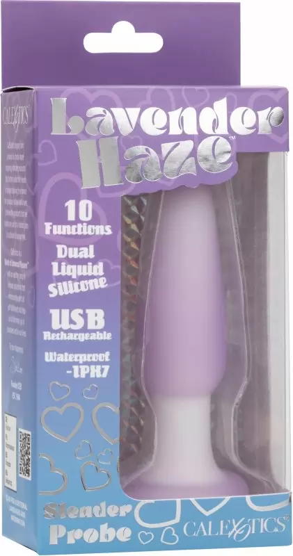 Элегантная анальная вибропробка LAVENDER HAZE SLENDER PROBE, 10 режимов, 11,5 см, лавандовый