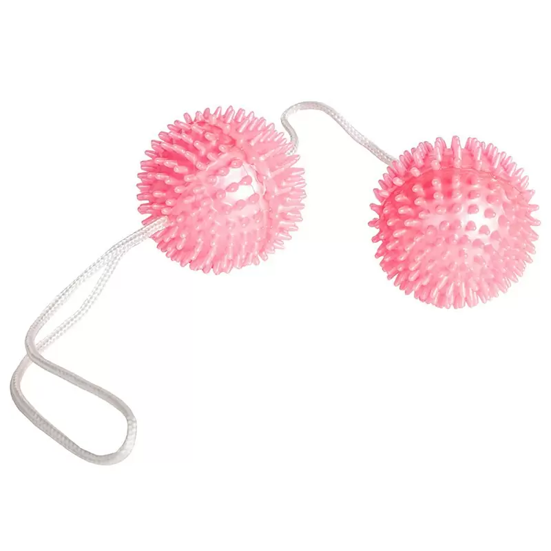 Вагинальные шарики-ёжики Plastic Ball – розовые