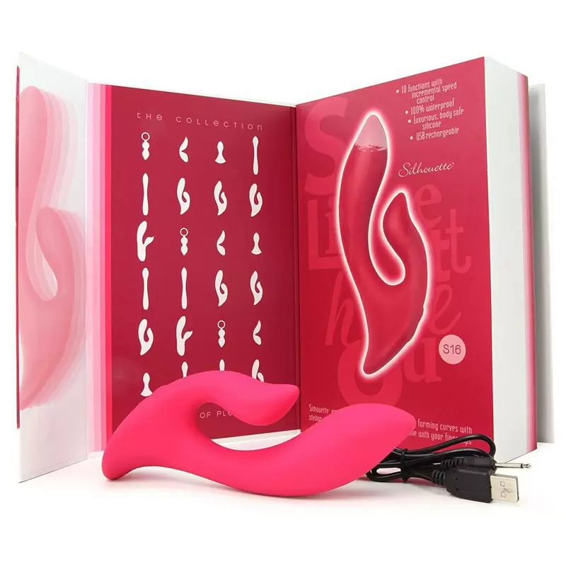 Вибромассажер со стимулятором клитора Silhouette S16 перезаряжаемый – красный