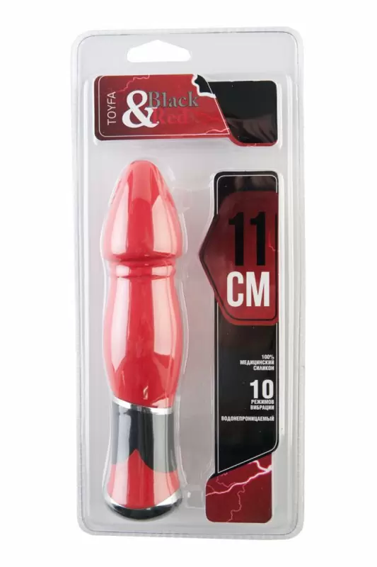 Вибратор в форме «тюльпана» TOYFA Black&Red – красный 