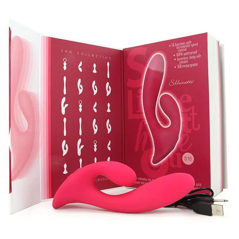 Вибромассажер со стимулятором клитора Silhouette S15 перезаряжаемый – красный