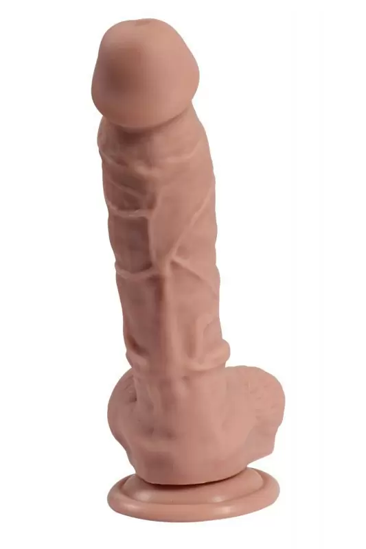 Реалистичный фаллоимитатор с мошонкой Real Man на присоске 20,5 х 4,5 см – телесный