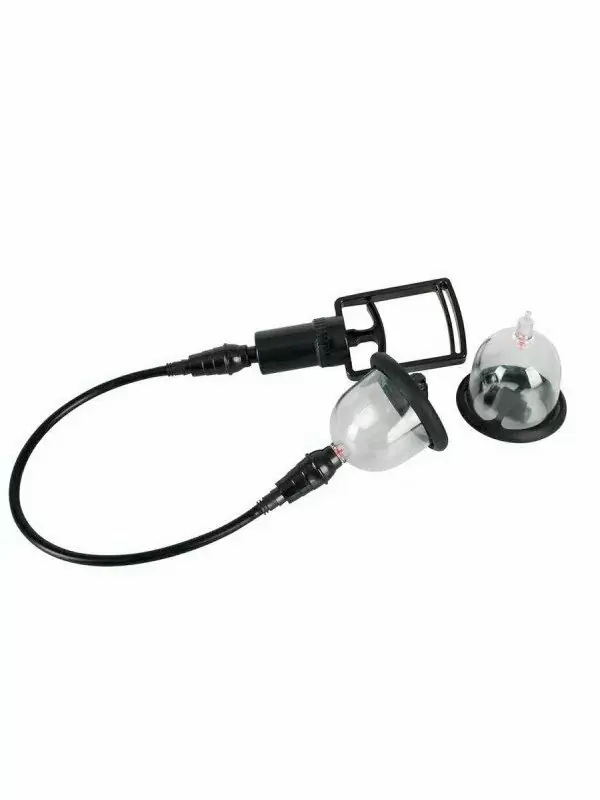 Вакуумная помпа для сосков Orion Bad Kitty Vibrating Nipple Cups, диаметр 5,7 см, силикон, черный с прозрачным