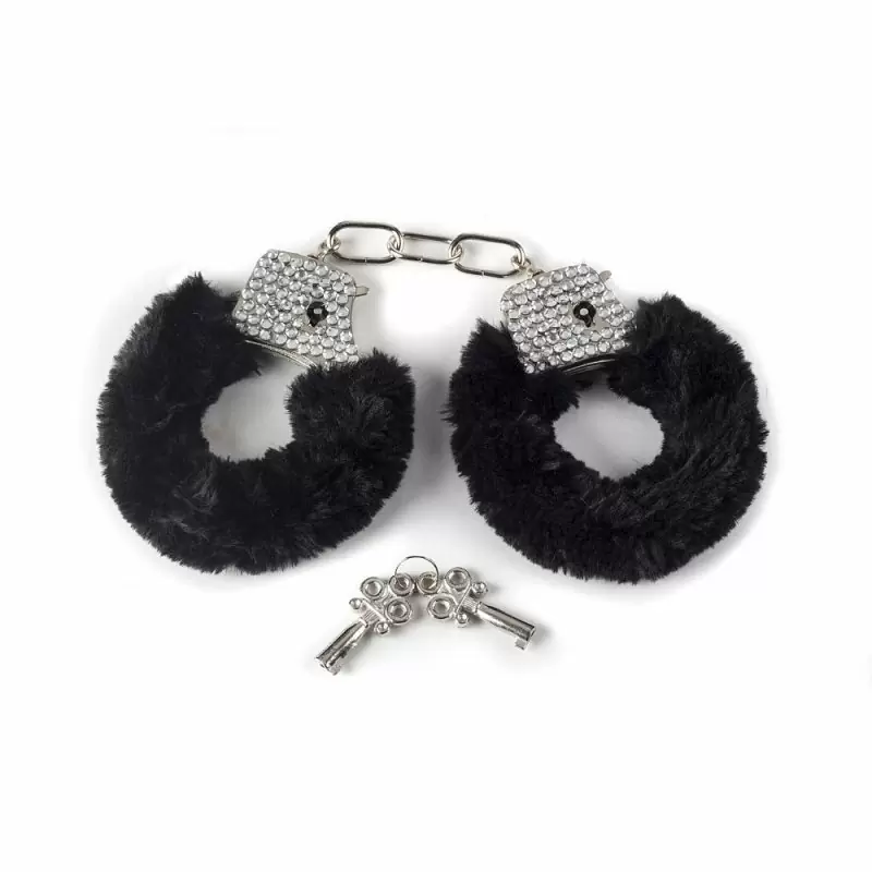 НАРУЧНИКИ С КРИСТАЛЛАМИ BONDAGE ЧЕРНЫЕ