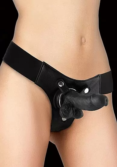 Страпон с кожаными трусиками Realistic 7