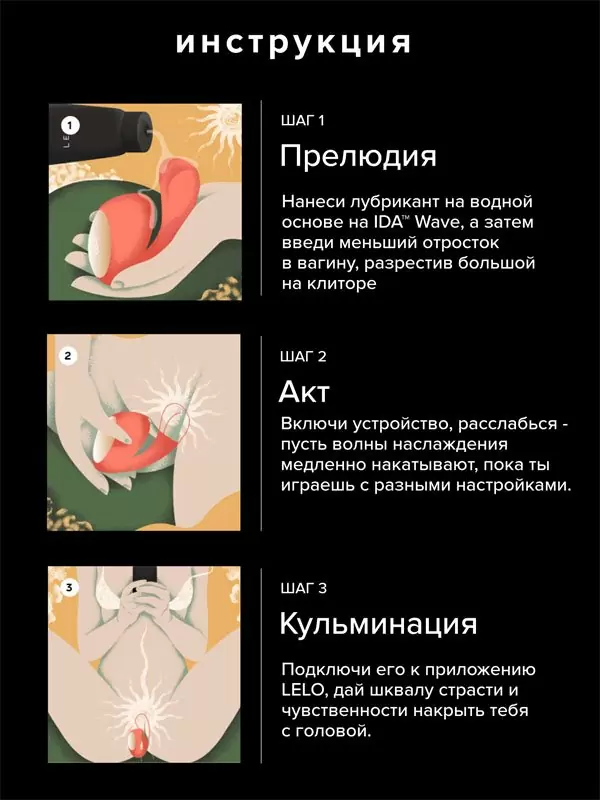 Интерактивный вибратор-кролик Lelo Ida Wave, управление через приложение, 10 режимов, силикон, коралловый