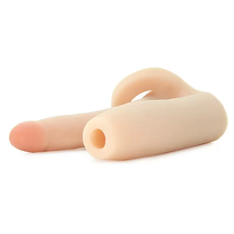 Насадка увеличитель Double Trouble Girth Gainer для двойного проникновения – телесная