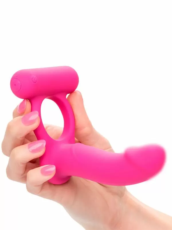 Перезаряжаемое эрекционное виброкольцо California Exotic Novelties Double Diver, для двойного проникновения, 12 режимов, силикон