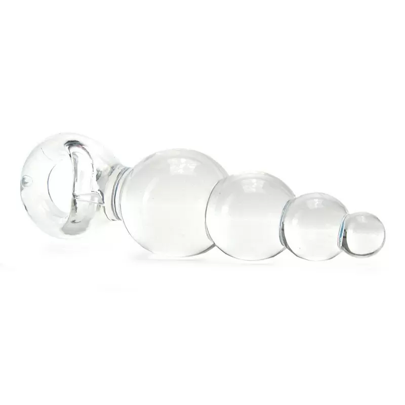 Анальная пробка с кольцом Jolie Ripples Small – прозрачная