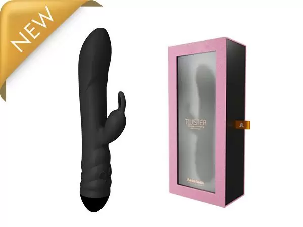 Twister Вибратор-ротатор с клиторальным стимулятором, черный