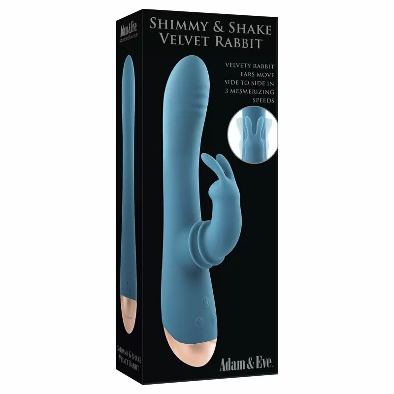 Вибратор-кролик Shimmy and Shake, голубой