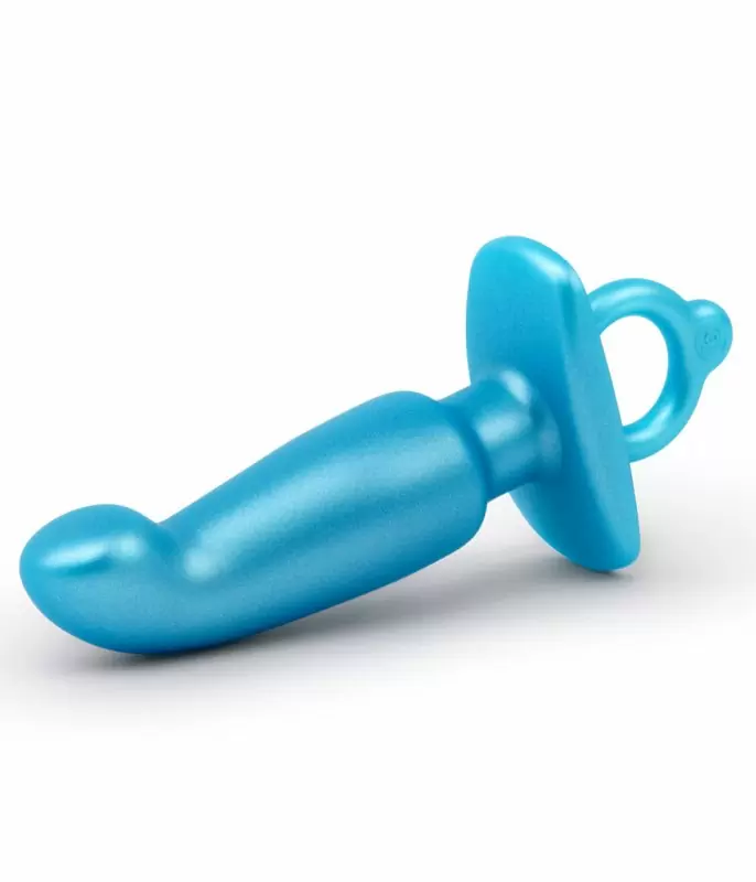 Изогнутый стимулятор простаты b-Vibe HITHER PLUG, 14,3 см, силикон, голубой