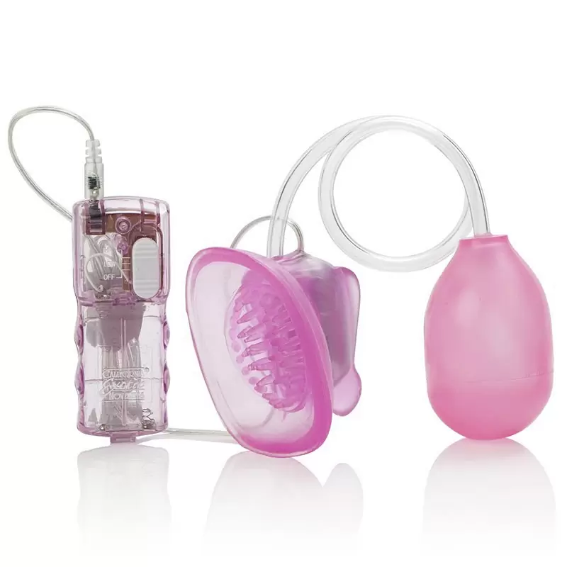 Клиторальный стимулятор с вакуумной помпой Vibro Pussy Sucker – розовый