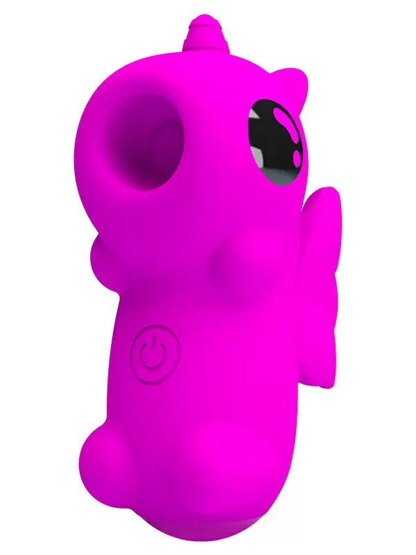 Вакуумный мини-стимулятор клитора Baile Magic Unicorn, на палец, 7,5 см, 10 режимов, в форме единорога, пурпурный