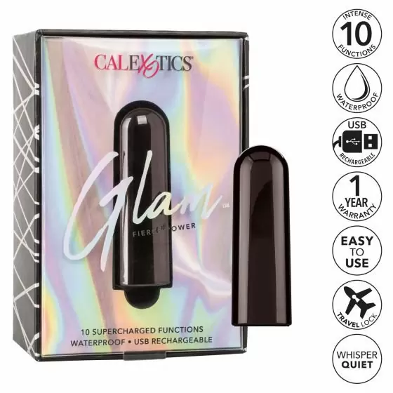 Компактная вибропуля Glam - BLACK, 9 см, 10 режимов, черный