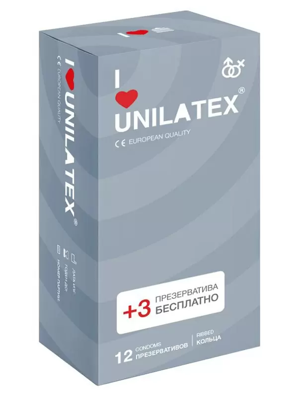 Ребристые презервативы Unilatex Ribbed - 12 шт