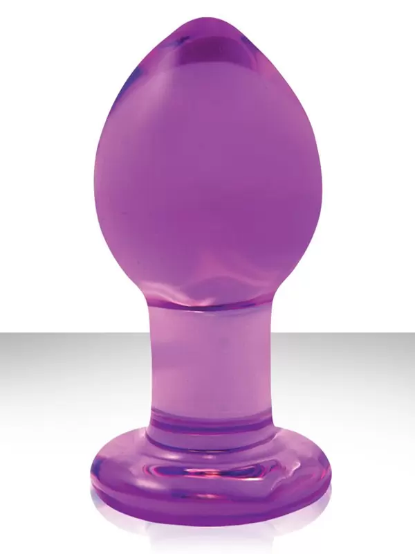 Средняя анальная пробка Crystal Premium Glass - Purple