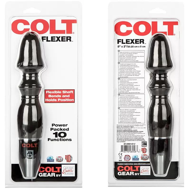 Анальный стимулятор Colt Flexer с вибрацией – черный