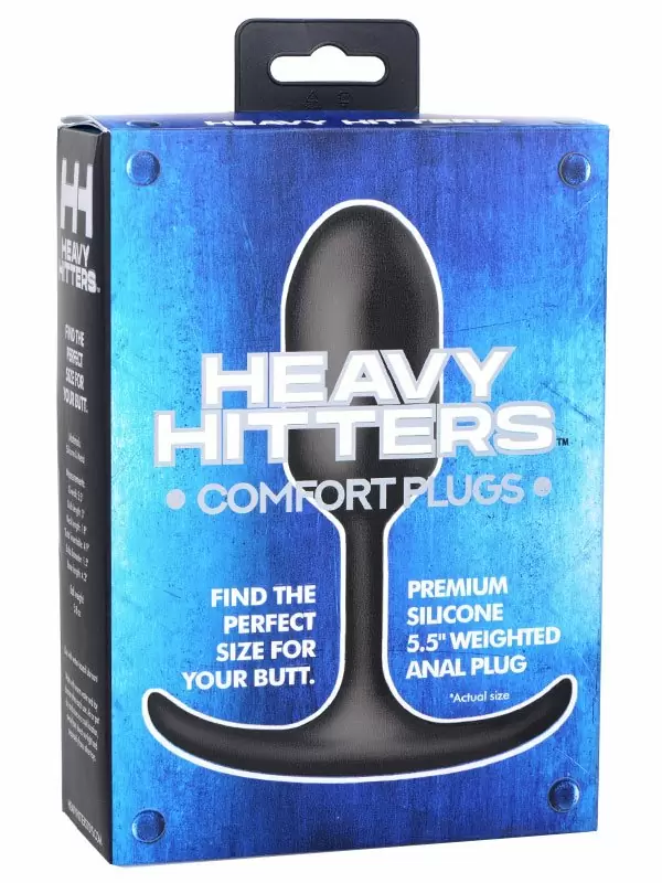 Средняя анальная пробка Heavy Hitters с утяжелением, 14 см, размер М, черный